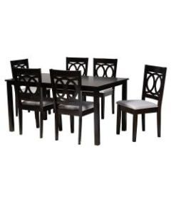 Baxton Studio Lenoir Dining Set, 29-3/16inH x 59-1/16inW x 35-7/16inD, Gray/Espresso