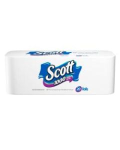 Scott 1-Ply Toilet Paper, 1000 Sheets Per Roll, Pack Of 20 Rolls