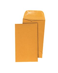 Quality Park Coin Envelopes, 2 1/2in x 4 1/4in, Brown Kraft, Box Of 500