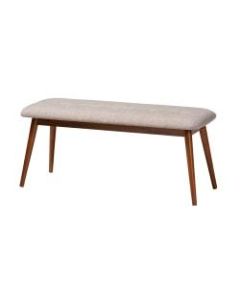 Baxton Studio 9350 Bench, 17-3/4inH x 41-5/16inW x 15-7/16inD, Light Gray/Medium Oak