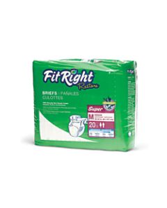 FitRight Restore Briefs, Medium, White, 20 Briefs Per Bag, Case Of 4 Bags