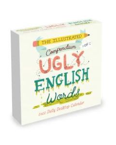 TF Publishing Arts & Entertainment Daily Desktop Calendar, 5-1/4in x 5-1/4in, Ugly English Words, January To December 2022