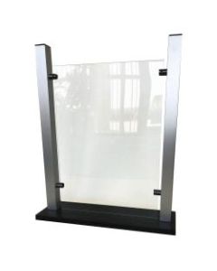 Waddell Counter-Top Protective Plastic Partition With Aluminum Frame And Flat Base, 24inH x 19inW x 6inD, Clear