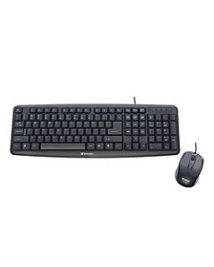Verbatim Slimline Corded USB Keyboard & Mouse Combo, Black