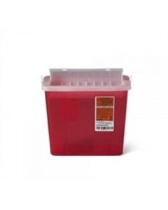 Medline Biohazard Patient Room Sharps Containers, 5 Qt, Translucent Red, Pack Of 20