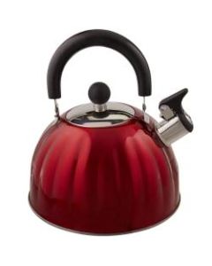Mr. Coffee 2.1-Quart Whistling Tea Kettle, Twining, Red