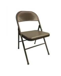 Realspace Metal Folding Chairs, Tan, Set Of 4 Chairs