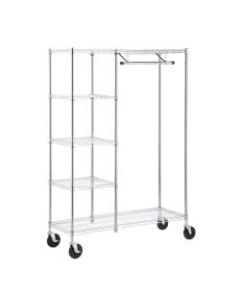 Honey-Can-Do Urban Steel Heavy-Duty Storage Valet, 5-Tiers, 68inH x 48inW x 18inD, Chrome