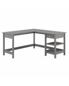 Bush Furniture Broadview 60inW L-Shaped Computer Desk With Storage, Modern Gray, Standard Delivery
