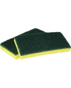 Impact Products Cellulose Scrubber Sponge - 0.9in Height x 3.2in Width x 6.3in Length - 5/Pack - Cellulose - Yellow, Green