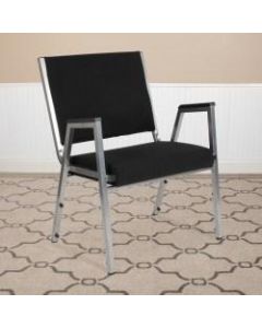 Flash Furniture HERCULES Fabric Bariatric Medical Reception Chair With Antimicrobial Protection, Arm Rests, Black/Silvervein