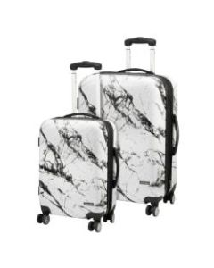Overland Geoffrey Beene Deep Marble 2-Piece Hardside Luggage Set, Black/White