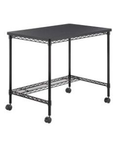 Safco 36inW Mobile Wire Desk, Black