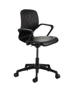Safco Shell Vinyl Mid-Back Desk Chair, Black