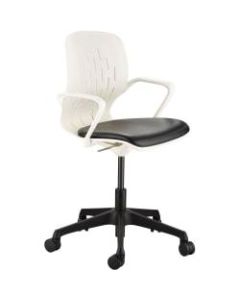 Safco Shell Vinyl Mid-Back Desk Chair, White/Black
