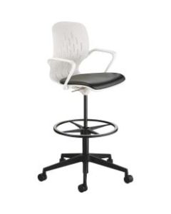 Safco Shell Extended-Height Chair, Black/White
