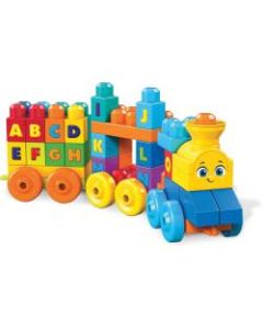 Mega Bloks ABC Musical Train - Skill Learning: Word, Listening, Alphabet, Word Building - 1-5 Year - 50 Pieces - Multi