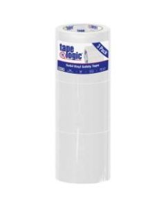 BOX Packaging Solid Vinyl Safety Tape, 3in Core, 4in x 36 Yd., White, Case Of 3