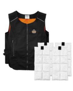 Ergodyne Chill-Its Phase Change Cooling Vest, With Packs, Small/Medium, Black, 6260