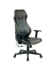 Office Star Gigabyte Faux Leather Gaming Chair, Black/Gray