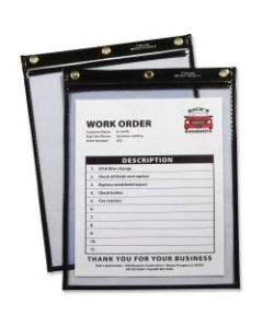 C-Line Super Heavyweight Plus Shop Ticket Holder, Stitched - Both Sides Clear, Black, 9 x 12, 15/BX, 50912