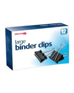 OIC Binder Clips, Large, 2in, Black, Box Of 12