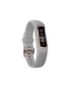 Garmin ve­vosmart 4 Smart Activity Tracker - Wrist - Touchscreen - Bluetooth - 168 Hour - Gray, Rose Gold - Polycarbonate Lens, Aluminum Bezel - Silicone Band
