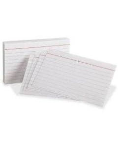 Oxford Ruled Heavyweight Index Cards - Front Ruling Surface - Ruled - 3in x 5in - White Paper - Heavyweight - 100 / Pack