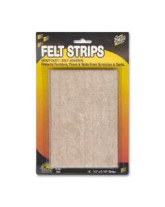 Master Caster Scratch Guard Felt Pads, 1/2in x 5 7/8in, Beige, Pack Of 16