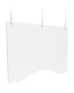 Deflect-O Polycarbonate Hanging Barriers, 24inH x 36inW x 1/8inD, Landscape, Clear, Set Of 2 Barriers