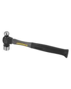 Stanley 54-716 Jacketed Graphite Ball Pein Hammer - 13.6in Length - Carbon Steel - 1 lb - Cushion Grip, Shock Proof, Comfortable Grip, Slip Resistant