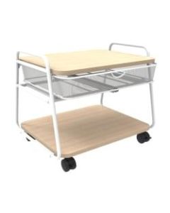 Safco Onyx Under-Desk Machine Stand, 17 1/2inH x 21inW x 16inD, White/Natural