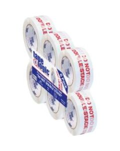 Tape Logic Do Not Double Stack Preprinted Carton Sealing Tape, 3in Core, 2in x 110 Yd., Red/White, Pack Of 6