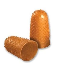 Swingline Rubber Fingertips, #14, 7/8in Diameter, Amber, Box Of 12