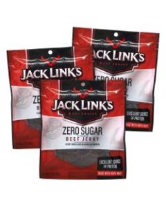 Jack Links Zero Sugar Beef Jerky, Smoked Beef, 2.3 Oz, Pack Of 3 Bags
