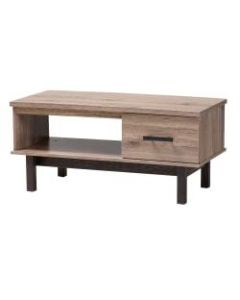 Baxton Studio Modern Coffee Table, 18-5/16inH x 39-7/16inW x 18-1/8inD, Oak/Black