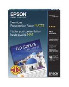 Epson Very High Resolution Print Paper, 11in x 14in, 97 (U.S.) Brightness, 44 Lb, Ream Of 50 Sheets