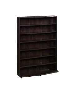 Sauder Select Multimedia 7-Shelf Storage Tower, 45-3/8inH x 32-1/2inW x 9-3/4inD, Cinnamon Cherry