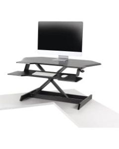 Ergotron WorkFit Corner Standing Desk Converter - Up to 30in Screen Support - 35 lb Load Capacity - Desktop, Tabletop - Black