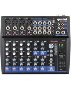 gemini GEM-12USB: Compact 12 Channel Bluetooth Mixer - 12 Channel(s) - 3 Effects(s) - USB - Bluetooth - Black