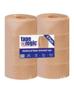 Tape Logic Reinforced Water-Activated Packing Tape, #7000, 3in Core, 2.8in x 125 Yd., Kraft, Case Of 8