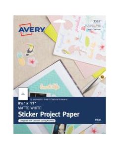 Avery Sticker Project Paper, Letter Size (8 1/2in x 11in), White, Pack Of 15 Sheets