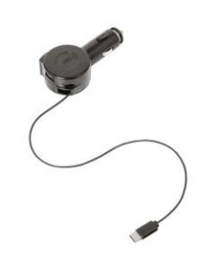 ReTrak Premier Car Charger with Retractable Cable with USB-C Connector - 12 V DC Input - 5 V DC Output