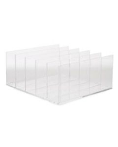 Mind Reader Acrylic 5-Compartment File Organizer, 4-3/4inH x 11inW x 10inD, Clear