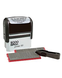 Cosco 2000PLUS Self-Inking Print Kit, 1 7/8in x 3/4in Impression, Black