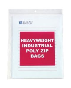 C-Line Heavyweight Industrial Poly Zip Bags - 8-1/2 x 11, 50/BX, 47911