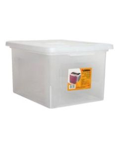 Lorell Storage File Boxes With Lift-Off Lids, Letter/Legal Size, 18in x 11in x 14 3/16in, Clear, Case Of 4