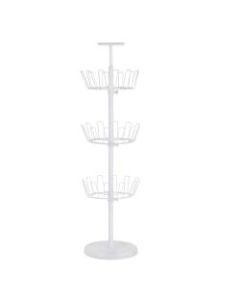 Honey-Can-Do 3-Tier Revolving Shoe Tree, 39 3/8inH x 11 1/2inW x 11 1/2inD, White