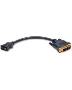 Tripp Lite HDMI to DVI Adapter Cable Connector HDMI to DVI-D F/M 8 Inch - HDMI/DVI for Video Device - 8in - 1 x DVI-D (Single-Link) Male Digital Video - 1 x HDMI Female Digital Audio/Video - Gold Plated - Shielding - Black