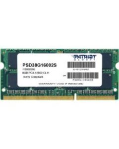 Patriot Memory DDR3 8GB PC3-12800 (1600MHz) SODIMM - For Notebook - 8 GB (1 x 8GB) - DDR3-1600/PC3-12800 DDR3 SDRAM - 1600 MHz - CL11 - 1.50 V - Non-ECC - Unbuffered - 204-pin - SoDIMM - Lifetime Warranty